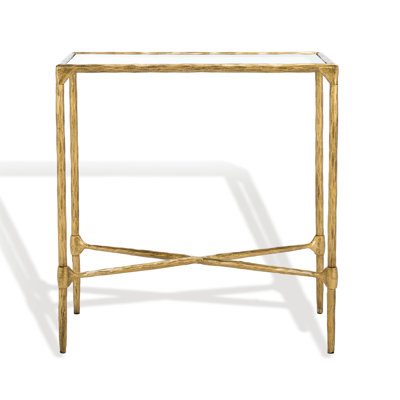 Isabellina Metal and Glass Accent Table