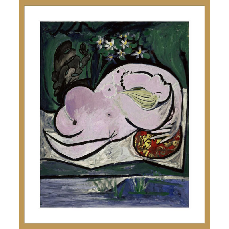 «Nu dans un jardin» par Pablo Picasso, impression giclée encadrée, H 40,01 po x l 33,5 po