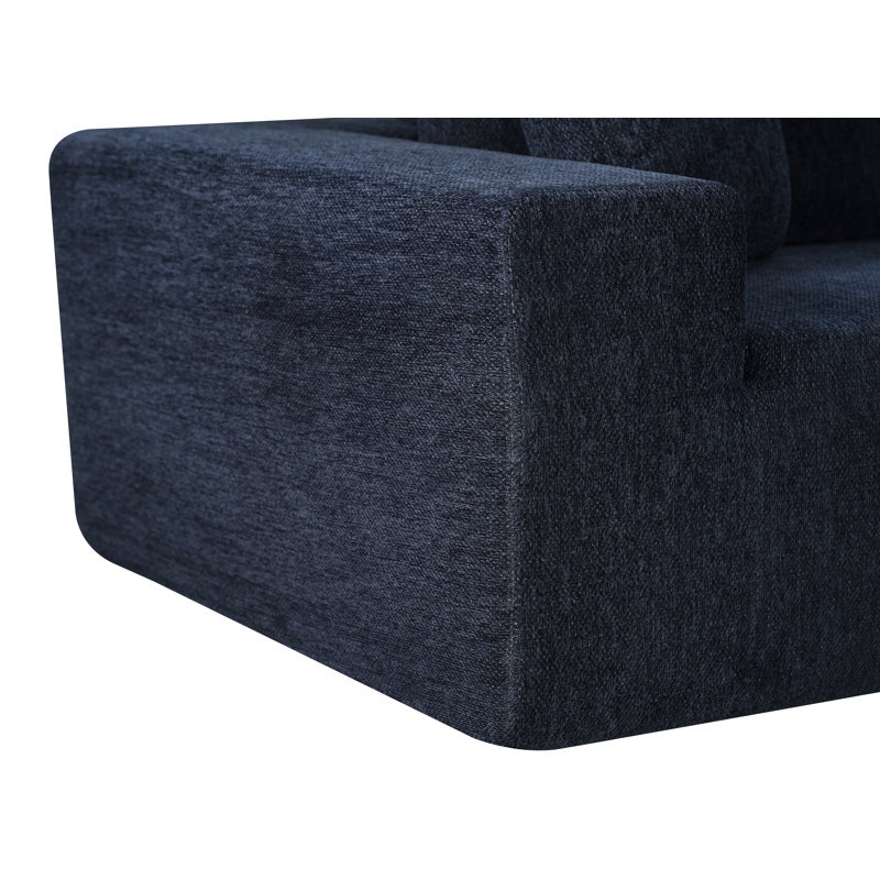 Clairah 2 - Piece Upholstered Boneless Sectional, Blue Polyester Blend, Right Hand Facing