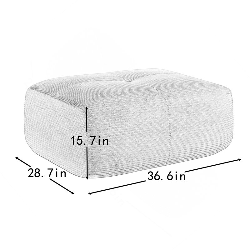 Repose-pieds rectangulaire pour l'intérieur, Noir