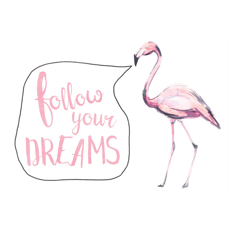 Advice Flamingo - Wrapped Canvas Art Prints, 30cm H x 46cm W