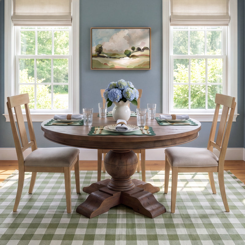 Marlowe Round Solid Wood Dining Table, 30" H x 54" W x 54" D, Weathered Teak
