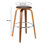 Zeno Mid-Century Modern Swivel Counter or Bar Height Backless Bar Stool in Faux Leather, Wood-28656939-63322036