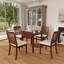 Ensemble de table de salle à manger 5 pièces pour 4 personnes, plateau de table en bois aggloméré pliable et chaises rembourrées, structure en bois d'hévéa brun-1730552407