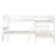Lit simple superposé en forme de L en bois massif blanc pour une chambre à coucher pratique - blanc. Et élégant. Options de disposition polyvalentes. Structure solide. Coffre-fort avec garde-corps. Pas de sommier tapissier. L 118 po x l 80 po x H 60 po. Assemblage-1914667802