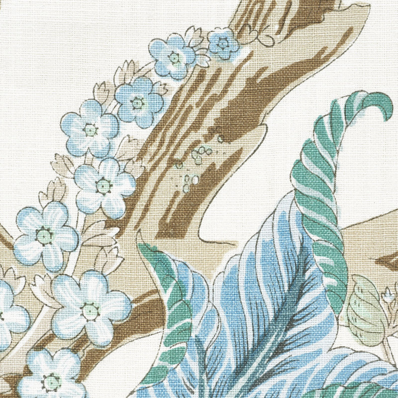 Indian Arbre Fabric, Peacock/Emerald