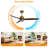 Glio 52 in. Gold Walnut Downrod Standard Ceiling Fan with Integrated LED with Remote Included DC Motor Reversible-1085669870-1085669866