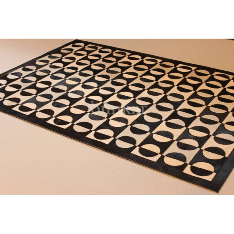 Fessler Geometric Cowhide Area Rug, Rectangle 120 x 180cm