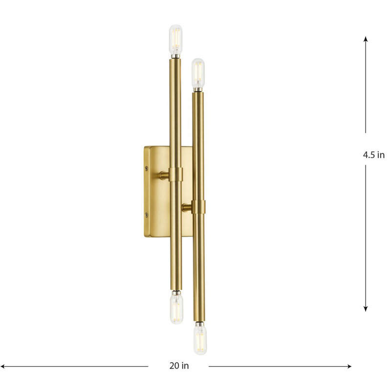 Manvell Candle Wall Light, Brushed Gold