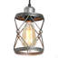 Industrial Pendant Lighting For Kitchen Island, Rustic Mini Cage Pendant Light, Farmhouse Pendant Lamp With Silver Grey Adjustable For Dining Room, Hallway, Entryway, Bedroom