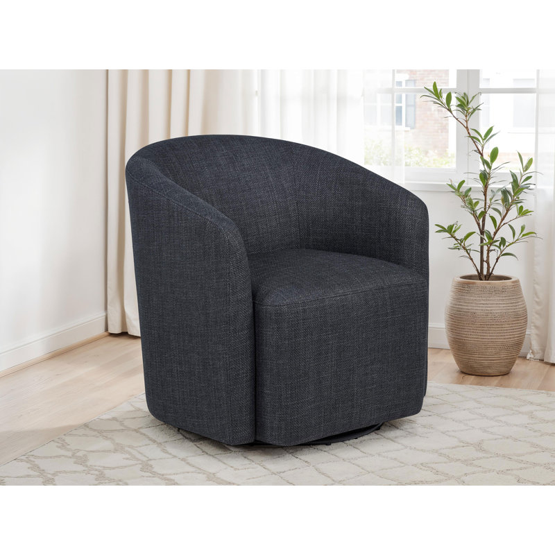 Fauteuil d'appoint pivotant en tissu Mossbrook anthracite, Anthracite