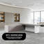 Bureau de direction ergonomique moderne en L - Conception de bureau spacieuse et multifonctionnelle-755640886