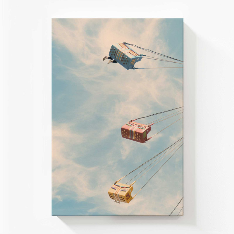 Swing Seats In The Sky On Canvas, 60" H x 40" W, Stretched Canvas