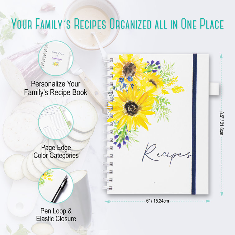 Family Recipe Book To Write In, Spiral Bound DIY Make Your Own