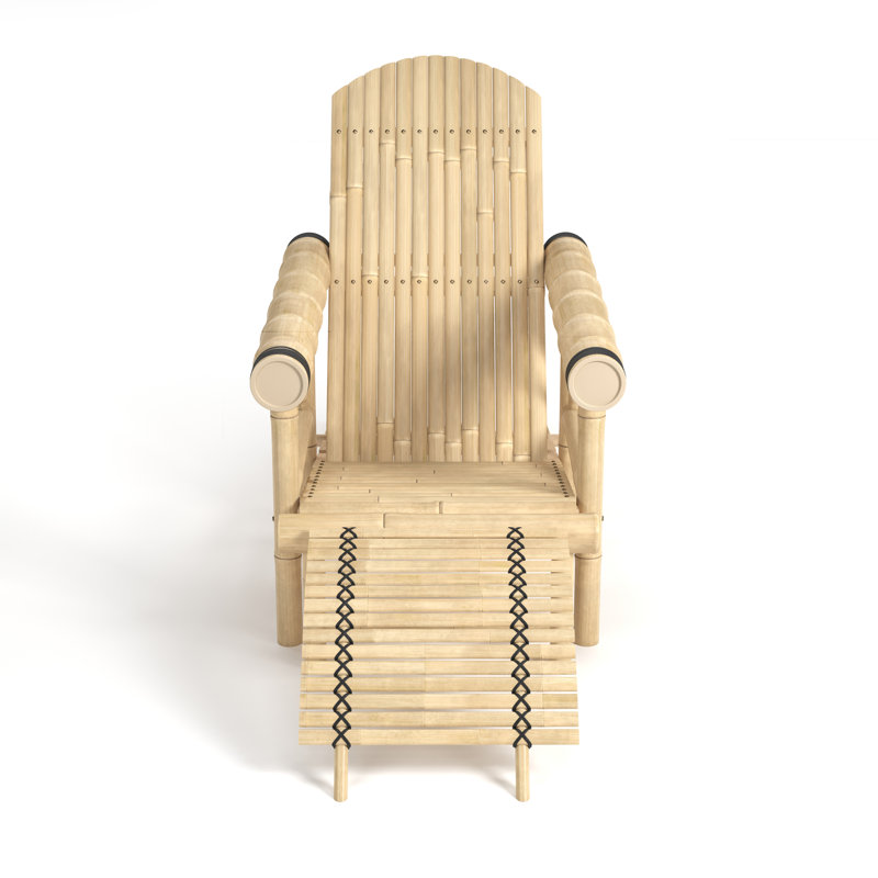 Bamboo  Tiki Lounge Chair with Leg Rest By RAM Game Room