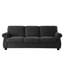 Chic chic en velours noir 3 avec mousse haute, coussins de dossier amovibles, pieds tournés en bois massif, design moderne de style Mid-Century pour la maison, l'appartement et le bureau, coussins en mousse 3 places, salon de style-1707276843