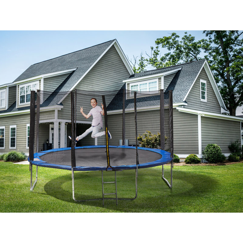 Torpoint Freeport Park 366cm Round Backyard Trampoline with Safety Enclosure