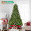 Arbre de Noël artificiel à charnière non éclairé de qualité supérieure avec embouts de branches mixtes en PE et PVC et support en métal pliable