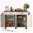 53.5''Farmhouse Kitchen Island With Power Outlet, Kitchen Storage Island With Drop Leaf, Spice Rack And Drawer, Rolling Kitchen Cart On Wheels, For Home, Kitchen And Dining Room-209949182