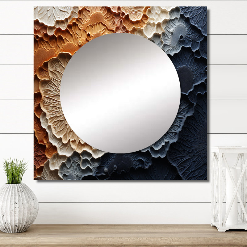 Art mural en miroir Makarama - Stone Geode, 29 po x 29 po
