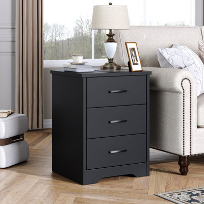 Farmhouse 3 Drawer Bedroom Dresser, Wood Tall Chest of Drawers,Nightstand Closet Storage for Bedroom