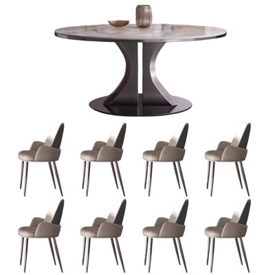 Table ronde et chaise de luxe simple et moderne