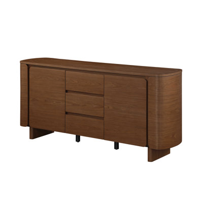 Buffet moderne en bois Lomba avec 2 tablettes et 3 tiroirs