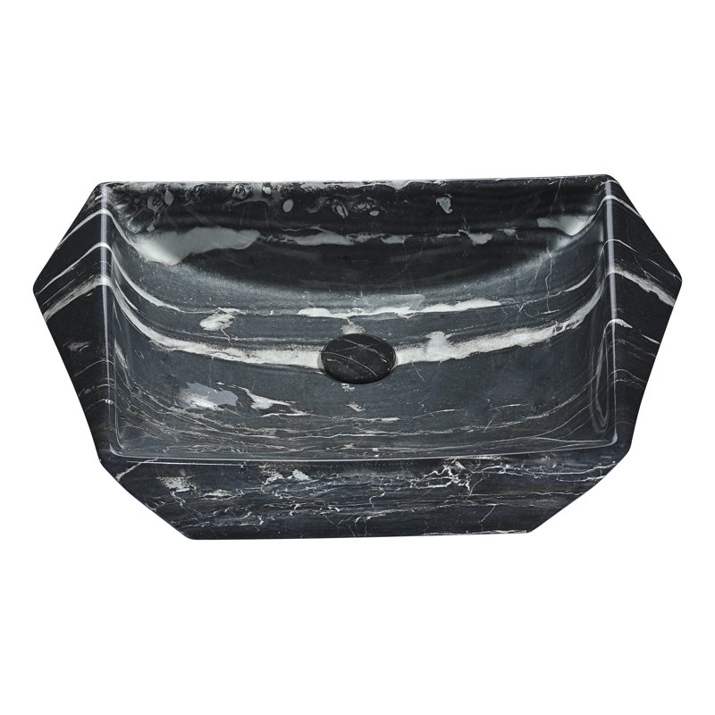 ANZZI Sona 16.7'' Black Vitreous China Rectangular Bathroom Sink