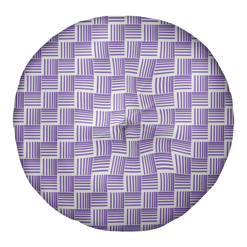 Coussin de sol classique à rayures Baskettressées, 26 po x 26 po, Mauve/blanc