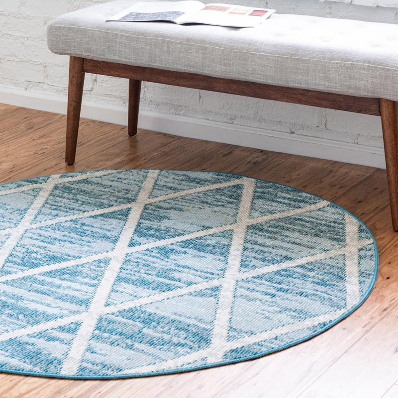 Geometric Indoor Rug, Round 7'