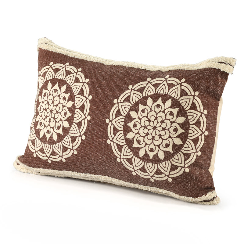 Housse de coussin décorative 100% coton Traditional Medallion, Rectangle H 16 po x l 24 po, Polyester/ bourre en polyester