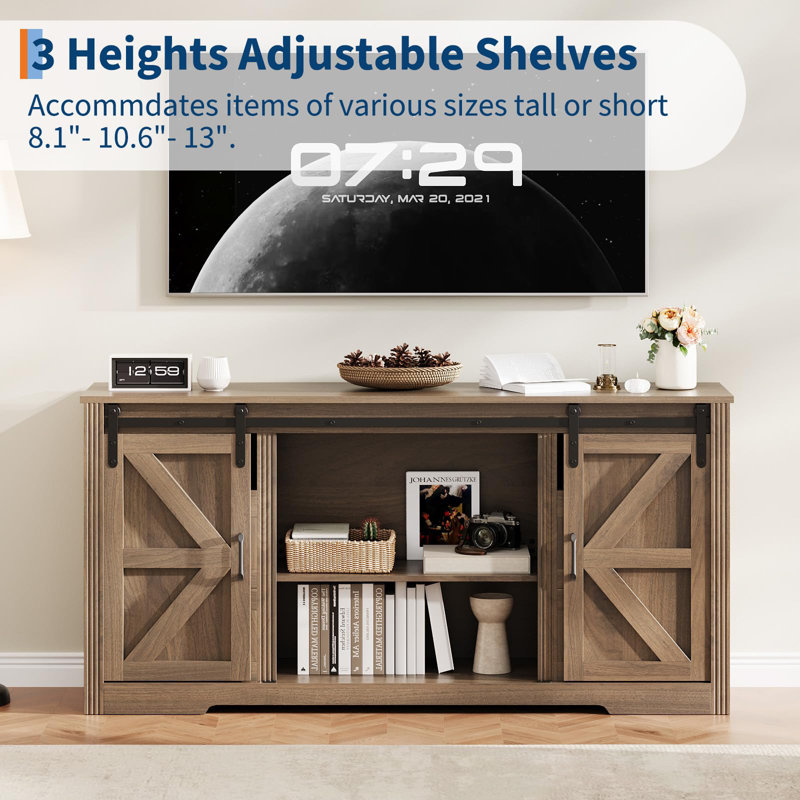 2 - Door Rectangle Accent Cabinet, Brown
