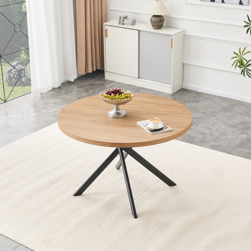 Table de salle à manger ronde et pliable pour petits espaces, Chêne