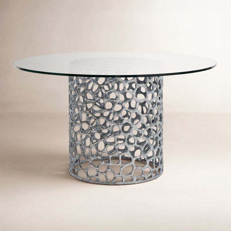 Coral Dining Table 54, 30" H x 54" L x 54" W, Gray