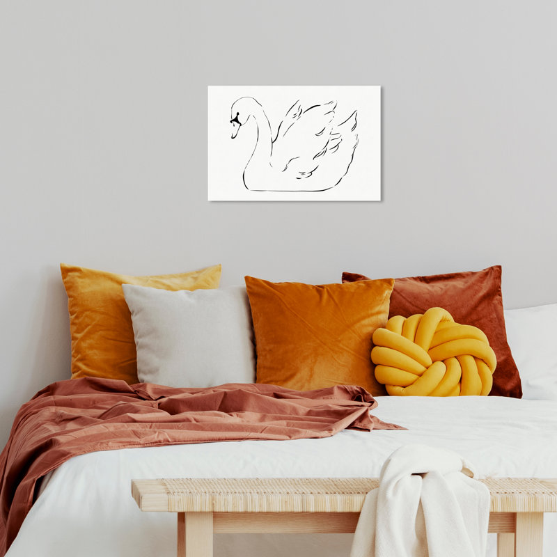 Élégant cygne blanc par Wynwood Studio, H 16 po x l 24 po x P 0,8 po