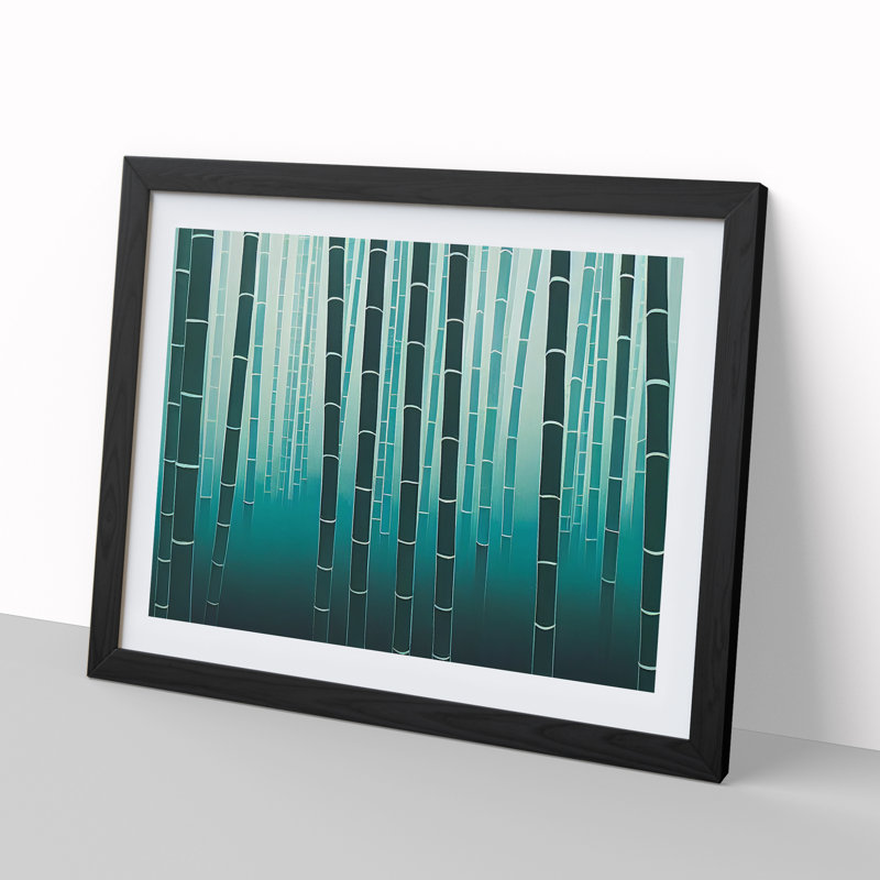 Intriguing Bamboo Forest - Framed Print, Black, 46cm H x 64cm W x 2cm D