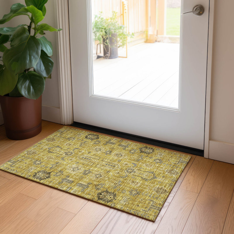 Killingly Washable Oriental Indoor / Outdoor Rug, Rectangle 1'8" x 2'6"
