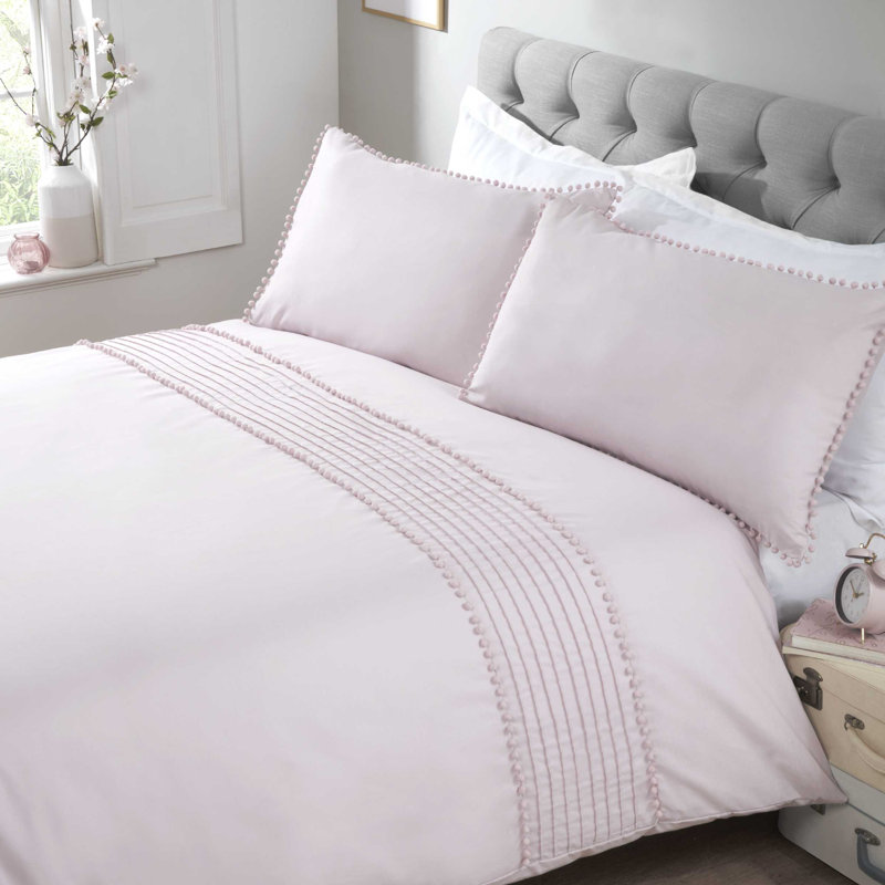 Mayer Cotton Blend Solid Colour Duvet Cover with Pillowcases, Super King - 2 Standard Pillowcases