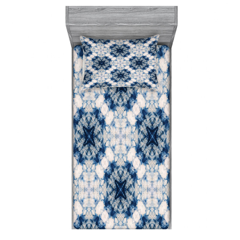 Microfiber Floral Sheet Set, Twin Sheet Set with Fitted Sheet