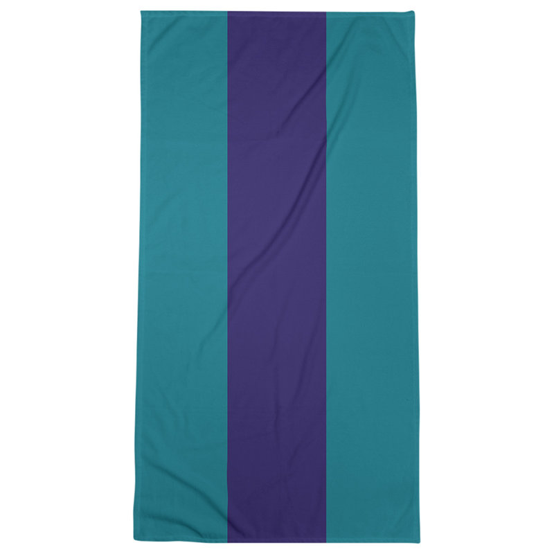 Cotton Blend Lightweight Bath Towel, Teal/Dark Purple/Teal