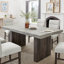  Sorlen Modern 5-piece Dining Set, 3d Faux Concrete Table With 6 Chairs-929902018