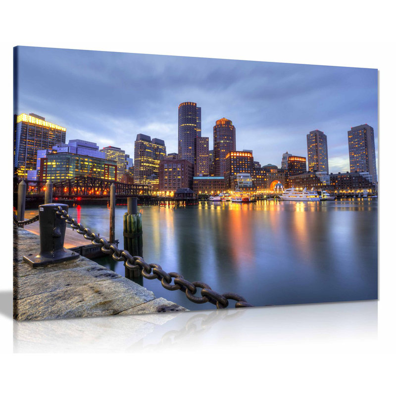 Boston Skyline - Wrapped Canvas Print, 61cm H x 91cm W