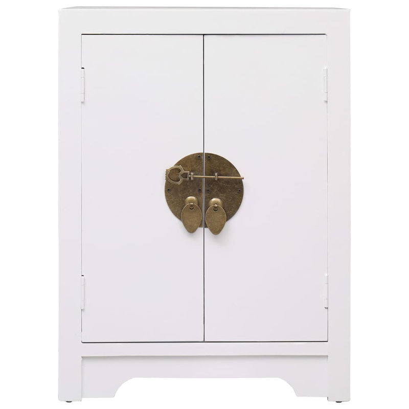 Garris 38cm W Solid Wood Bedside Table, White
