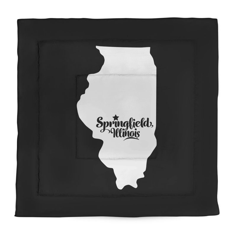 Illinois Percale Comforter, Twin Comforter, Black