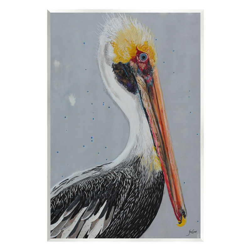 «Nautical Pelican Portrait on MDF» par Stacy Gresell, reproduction, H 15 po x l 10 po x P 0,5 po