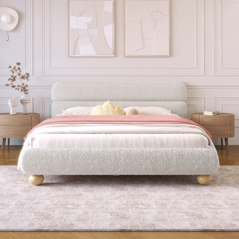 Lit tapissier contemporain Curve-Shaped Design
