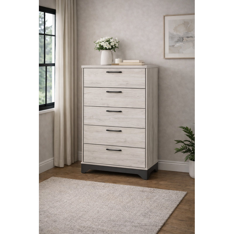 Sizemore Solid Wood 5 Drawer Chest