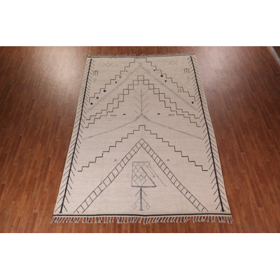 Geometric Ivory Moroccan Oriental Area Rug