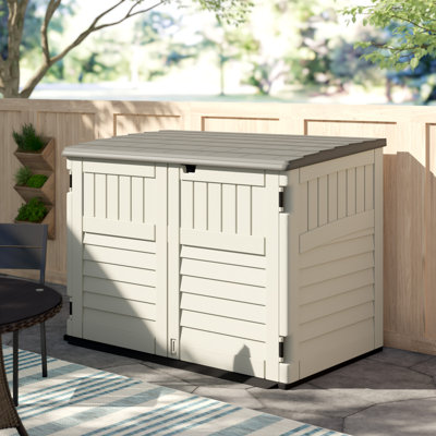 Suncast 70.5 in. W x 44.25 in. D Resin Horizontal Storage Shed with Lift-Up Lid, Made in the USA