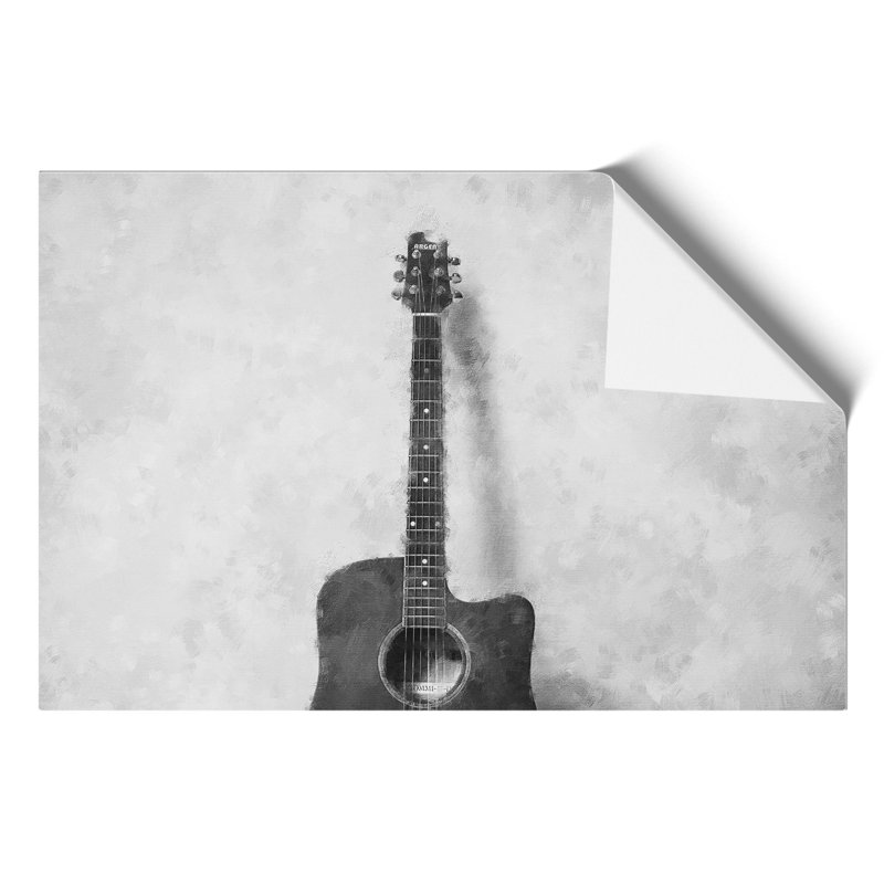 Acoustic Guitar Painting - Frameless Print, 42cm H x 59cm W x 0.1cm D